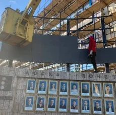 Уличный радиусный видеоэкран для оборонного предприятия «Арктика», длина 5760мм, высота 3200мм, шаг пикселя 3,07мм, площадь 18,4м2, уличная  яркость 5500кд