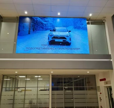 LED-экран для «Тойота Центр Волхонский», длина 5120мм, высота 2880мм, шаг пикселя 4мм, площадь 15м2, интерьерная яркость 1200кд