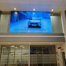 LED-экран для «Тойота Центр Волхонский», длина 5120мм, высота 2880мм, шаг пикселя 4мм, площадь 15м2, интерьерная яркость 1200кд